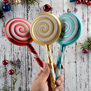 SuperZ M2264 16cm Long Red <b>White</b> Cartoon Candy Simulation Lollipop Ornament Plastic Animated New Year <b>Christmas</b> <b>Tree</b> Decorations - Product Image 4