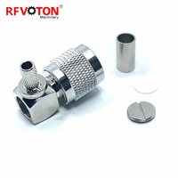 Fabricant TNC mâle prise 90 degrés connecteur à sertir à souder pour RG58 LMR195 RG223 RG142 RG400 câble RF coaxial connecteur coaxial