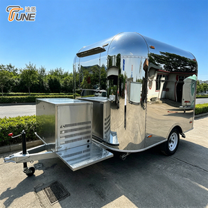 Camion de restauration de rue professionnel en acier inoxydable 304, remorque chromée, kiosque de vente - Product Image 3