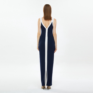 2024 nuova primavera ed estate aderente Sexy abito da sera a spalla <span class=keywords><strong>in</strong></span> <span class=keywords><strong>maglia</strong></span> Color V profondo <span class=keywords><strong>con</strong></span> <span class=keywords><strong>spacco</strong></span> <span class=keywords><strong>lungo</strong></span> <span class=keywords><strong>lungo</strong></span> abito da festa - Product Image 6