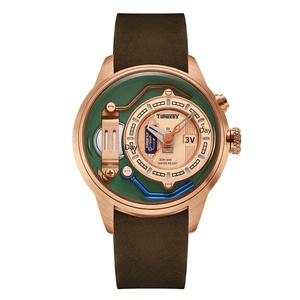 Jam Tangan 3D Stylish dengan Dial Bercahaya, Tali Kulit, Mesin Quartz Seiko, Casing Alloy, Jendela Dial Kaca, Tampilan Jarum Kreatif - Product Image 2