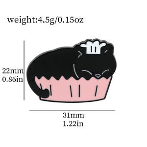 Broche de Metal con Diseño de Gato Negro y Blanco, Creativo y Divertido, Estilo <span class=keywords><strong>Dorky</strong></span> Donut, en Oferta - Product Image 4