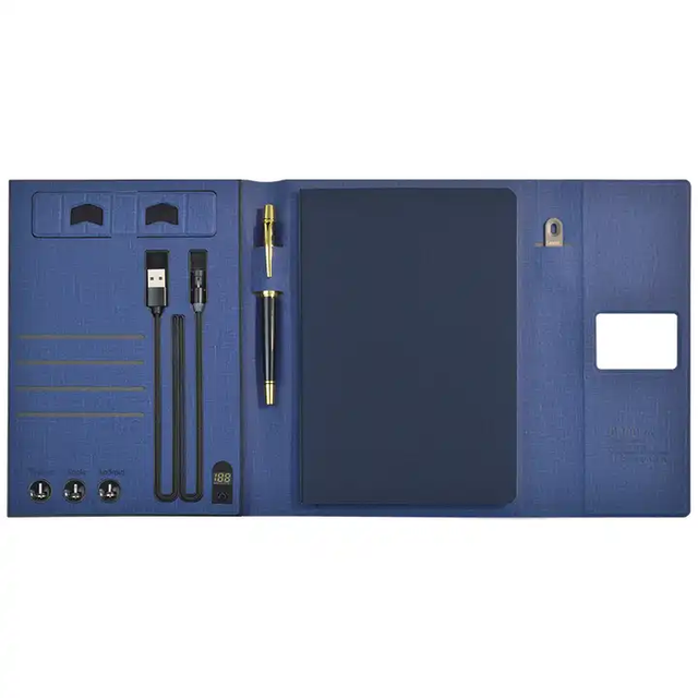 Smart Notebook Agenda with Power Bank A5 Three Fold Power Bank Notebook for Corporate Gifts