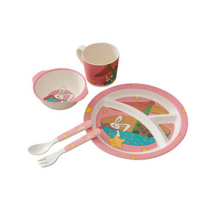 Service de vaisselle pour bébés, <span class=keywords><strong>assiette</strong></span> saine mignonne avec <span class=keywords><strong>compartiment</strong></span>, en fibre de <span class=keywords><strong>bambou</strong></span>, assiettes pour enfants, vente en gros d'usine - Product Image 2