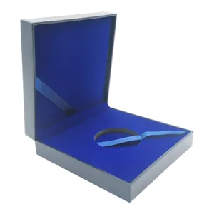 Custom Blue 40mm 44mm 50mm 60mm Coin Display Box Commemorative Coin Gift Box Wood Coin Box