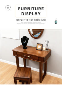 Meubles de maison en gros, <span class=keywords><strong>coiffeuse</strong></span> moderne en bois brun, ensemble de <span class=keywords><strong>coiffeuse</strong></span> avec miroir et 2 tiroirs - Product Image 5