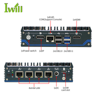 J6412 Quad Core Mini PC Thin Client DDR4 sin ventilador con 4 ranuras para tarjetas LAN SIM disponibles en AU US EU JP tipos de enchufe
