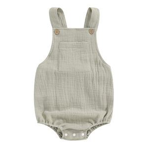 Bretelle senza maniche <span class=keywords><strong>in</strong></span> tessuto <span class=keywords><strong>di</strong></span> <span class=keywords><strong>mussola</strong></span> <span class=keywords><strong>vestiti</strong></span> nuovi nati <span class=keywords><strong>in</strong></span> bianco su misura estate neonato ragazzo ragazza <span class=keywords><strong>cotone</strong></span> bolle bebè pagliaccetto all'ingrosso - Product Image 3