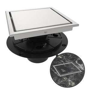 Siphon de sol carré pour salle de bain en acier inoxydable brossé avec couvercle relevable, facile à nettoyer pour la rénovation de la maison - Product Image 1