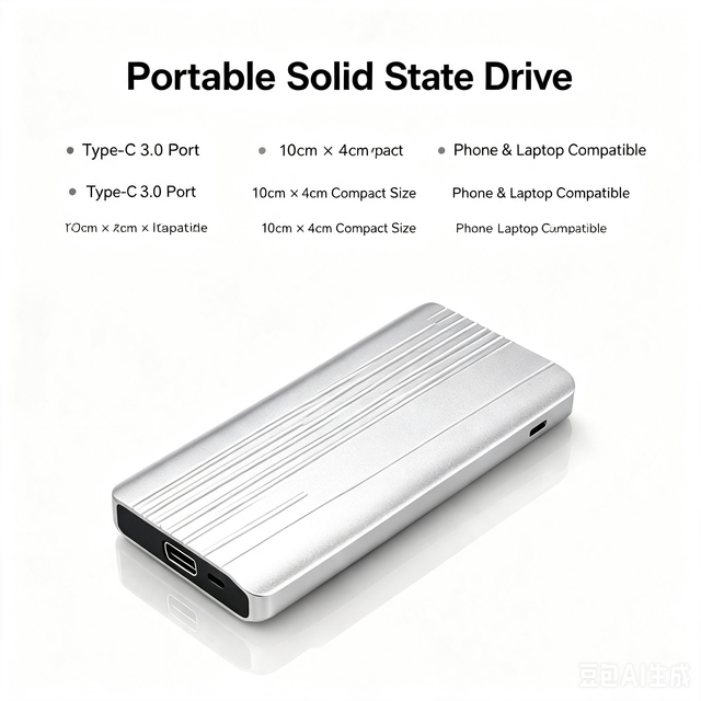 Portable External Solid State Drive Mini Metal Portable SSD Type C 3.0 High Speed Storage for Laptop PC Android Phone
