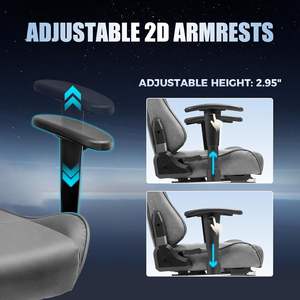 Chaise de jeu pivotante en tissu de haute qualité, réglable en 2D, chaise de jeu OEM élégante, dossier haut, chaise d'ordinateur pour le jeu et le bureau - Product Image 2