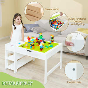 Mesa de Bloques de Construcción Multifuncional 4 en 1, Mesa de Actividades para Niños con Ladrillos Grandes de <span class=keywords><strong>Lego</strong></span> para Niños Pequeños - Product Image 6