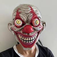 Masque de fête d'Halloween, masque en PVC 3D avec yeux mobiles, accessoire effrayant pour Escape Room et jeux de meurtre mystérieux