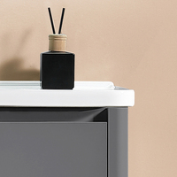 Meuble-lavabo de salle de bain moderne et minimaliste en aluminium avec vasque en céramique, miroir intelligent mural, garantie 5 ans
