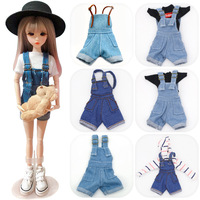 Aksesori SD CICY boneka mainan kartun bambu, celana tali Denim pakaian modis Tinggi 6 menit 29cm skala 1:12