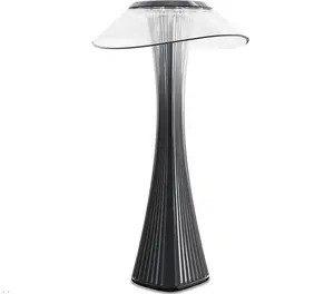 Novo estilo fino preto LEd 3w toque recarregável lâmpada de mesa sem fio para o restaurante