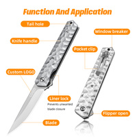 Couteau pliant de poche en aluminium aéronautique, couteau de chasse pliant portable, couteau tactique EDC pour le camping