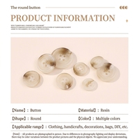 Boutons créatifs durables en résine écologique semi-transparente à dégradé, quatre trous, forme carrée, diamant, étoile, plusieurs tailles, lavables, vente en gros