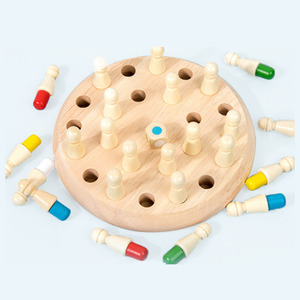 Chaud en bois couleur mémoire échecs éducatifs bois jouets interactifs mémoire Observation formation <span class=keywords><strong>jeu</strong></span> de société pour les enfants - Product Image 2