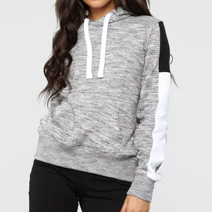 Sweat à capuche zippé personnalisé pour femmes Sweat-shirt pour femmes motif solide imprimé bouffant tricoté technique de sublimation lavée différentes tailles Logo - Product Image 4