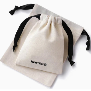 Pochette en toile de coton de haute qualité avec cordon de serrage pour bijoux et bracelets, sac cadeau de mariage imprimé - Product Image 6
