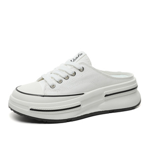 2026 New Women's <b>Canvas</b> Slip-On Shoes Spring Summer Breathable Thick Sole Mesh Lining <b>Round</b> Toe - Product Image 5