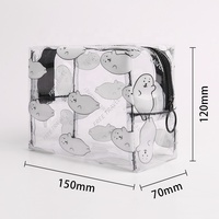 Sac De Gelée Claire Pochettes Cosmétiques Transparent Logo Personnalisé Imprimé Fermeture À Glissière Imperméable À L'eau DE PVC De Bande Dessinée de Mode