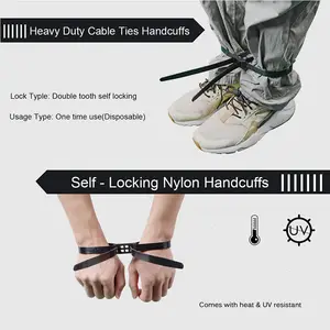 Factory Sale Self Locking Plastic Nylon Cabel Tie Seal Cable Tie Red Zip Tie Handcuffs