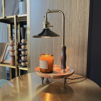 Lampe chauffe-cire électrique de haute qualité pour la décoration de la maison, base en bois, chauffe-cire à cire fondue, lampe d'ambiance de table