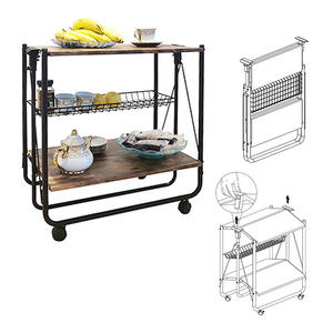 Cross-border <b>foldable</b> beverage <b>cart</b>, restaurant delivery <b>cart</b>, trolley, customizable restaurant beverage <b>cart</b>, mobile kitchen - Product Image 1