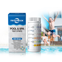 Bandelettes de test d'eau de piscine 7 en 1, testent la dureté totale, le chlore libre, le chlore total, l'acide cyanurique, le TA et le pH pour la natation