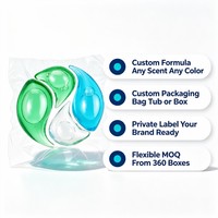 Capsules de lessive écologiques à 4 compartiments, parfum floral, marque privée, jetables, 4-en-1, multicolores, pour les marchés américain et européen