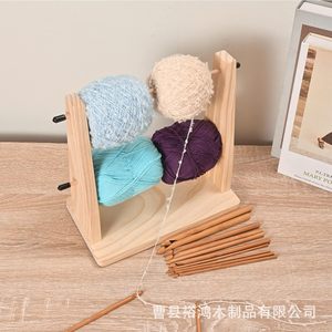 Soporte desmontable para bobinas de hilo de madera maciza, soporte giratorio para bobinas de hilo, bola de hilo, herramienta de tejer y crochet DIY. - Product Image 2