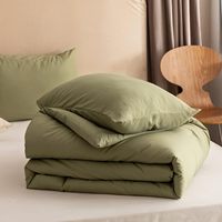 Ensemble de couette Queen vert olive 3 pièces (1 couette vert olive antique, 2 taies d'oreiller) Couverture légère toutes saisons