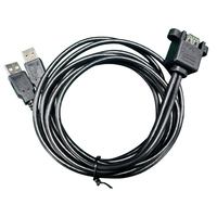 Cable de Extensión Utech USB 2.0 para Panel Frontal, 2 Macho a 2 Hembra, Blindado, PVC, 1.5M, Montaje en Panel con Tornillo para Impresoras y Computadoras