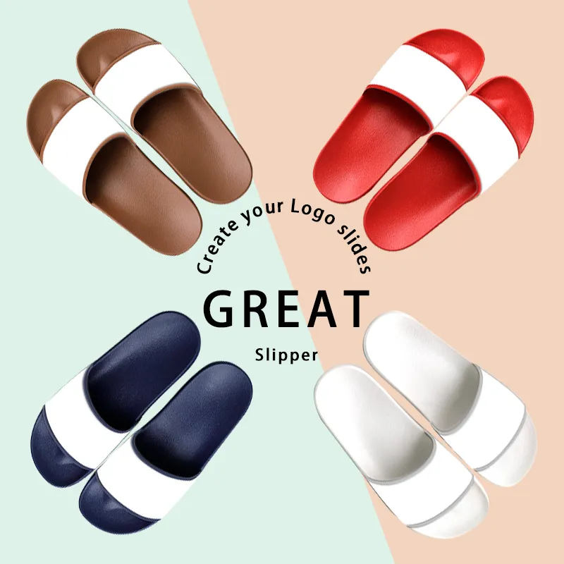 Greatshoe Custom Zomer Je Eigen Merk En Logo Voor Man Slipper, Heren Zomer Fashion Slides Sandaal
