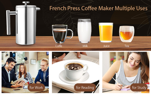 <span class=keywords><strong>Caffettiera</strong></span> portatile 34oz macchina da caffè pressa <span class=keywords><strong>francese</strong></span> 1000ml in acciaio inossidabile doppia <span class=keywords><strong>caffettiera</strong></span> 8 tazze Espresso macchina da caffè - Product Image 6