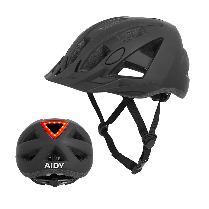 Casque de vélo certifié CE avec lumière led casque de vélo avec lumières casque de vélo avec feu arrière pour adultes jeunes hommes femmes