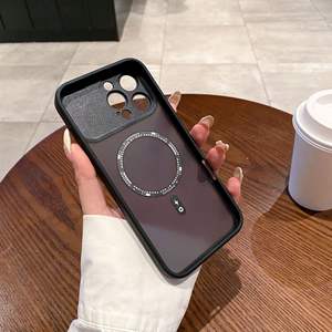 Étui de téléphone de charge magnétique <span class=keywords><strong>mat</strong></span> uni pour iPhone 16 15 14 Pro Max couverture de téléphone antichoc transparente 2 en 1 - Product Image 5