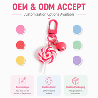 Porte-clés en résine personnalisé en forme de sucette, breloque de sac, logo personnalisé, emballage couleur, OEM ODM, accessoire de mode, vente en gros