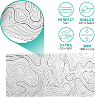 Grand tapis de souris de jeu topographique antidérapant et imperméable en caoutchouc avec bords cousus durables, couleur et logo personnalisables, en stock