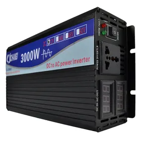 1500W Pure Sine Wave Inverter 12V to 110V 3000W Peak Power Converter DC to AC with LCD Display