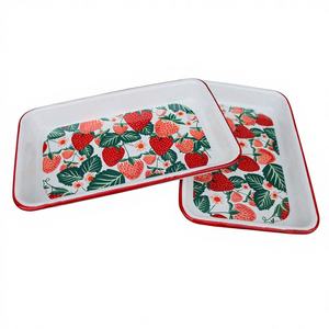 En gros : Plateau émaillé, Plat <span class=keywords><strong>de</strong></span> cuisson, Assiette à fruits, Assiette à noix, Assiette à dîner, Assiette à motifs végétaux chinois, Émail sous-glaçure, Résistant aux hautes températures - Product Image 4