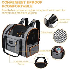 Free sample Airline Approved Portable Ventilated Design Two-Sided Entry Pet Travel Cage Dog <b>Cat</b> <b>Carrier</b> <b>Backpack</b> Bag - Product Image 5