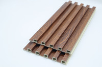 Panneau mural rainuré en bois grainé brillant, résistant à l'eau, à l'humidité, durable, facile à nettoyer, pour la décoration intérieure