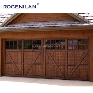 Porte de <span class=keywords><strong>garage</strong></span> sectionnelle en aluminium à grain de <span class=keywords><strong>bois</strong></span> avec fenêtres en plexiglas, portes de <span class=keywords><strong>garage</strong></span> automatiques à panneaux sandwich - Product Image 2