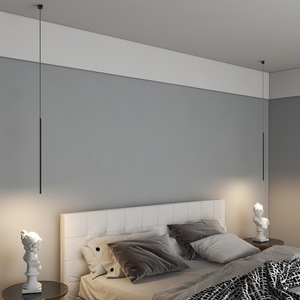 Lámpara Colgante Larga de Cobre, Estilo Nórdico Moderno Minimalista, Altura Ajustable, para Dormitorio u Oficina, Alimentación CA, Tamaños Medianos - Product Image 2