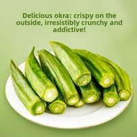 Okra Groentechips Kant-en-klaar Gekrokken Chips 1000g Gedroogde Okra Snacks