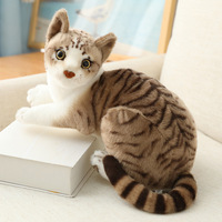 Jouets mignons doux en peluche, jouets populaires en peluche siamois, chat orange réaliste assis et couché, jouets pour enfants