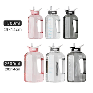 Wholesale Portable Plastic Water <b>Bottles</b> Time Tracker Sport & Travel Food Reusable Back to School Essentials - Product Image 4